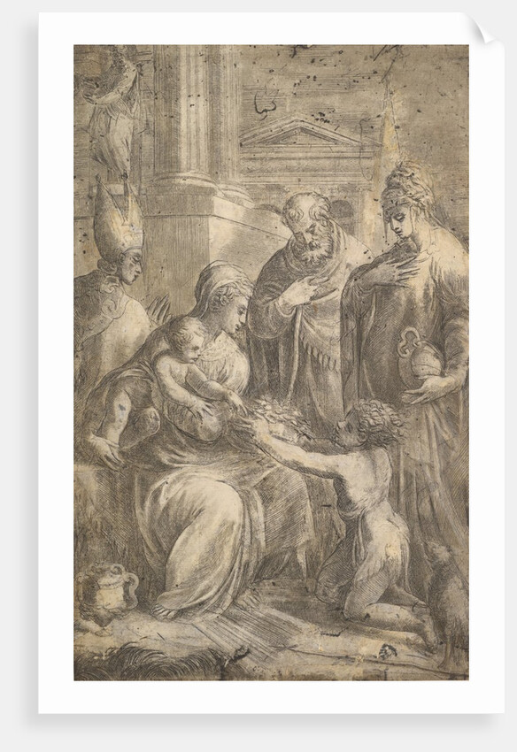 Various Saints Witnessing John the Baptist's Homage to the Infant Christ by Andrea Schiavone