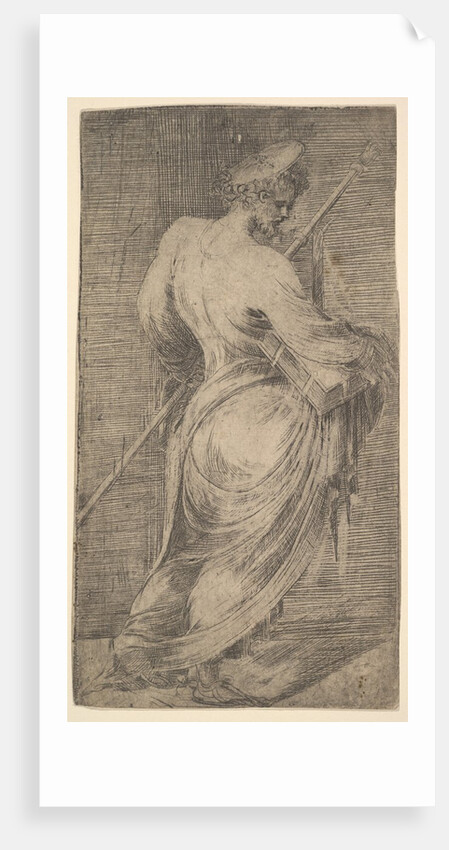 Saint James Major holding a staff and a book facing right, from 'Christ and the Apo…, ca. 1548-50 by Andrea Schiavone