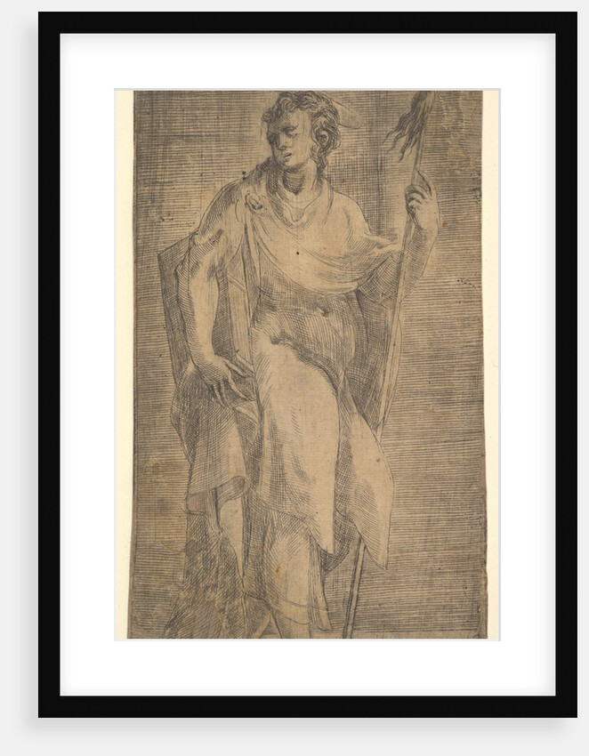 A saint, possibly Matthew, holding a staff and a book, ca. 1540-50 by Andrea Schiavone
