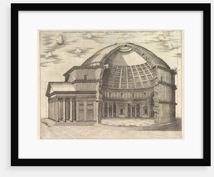 Speculum Romanae Magnificentiae: The Pantheon, broken away to show the interior, 1553 by Unknown