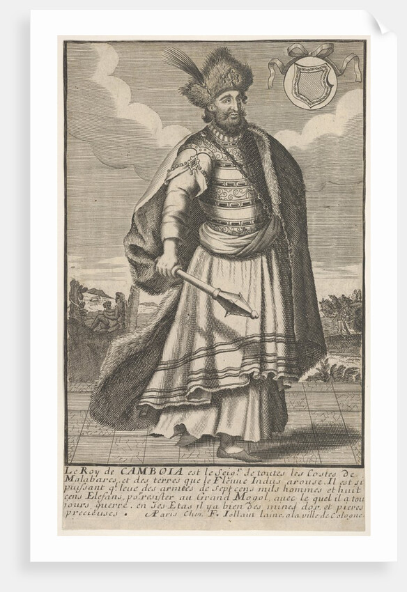 The King of Cambodia standing with a sceptre in his right hand, ca. 1670-1700 by Unknown