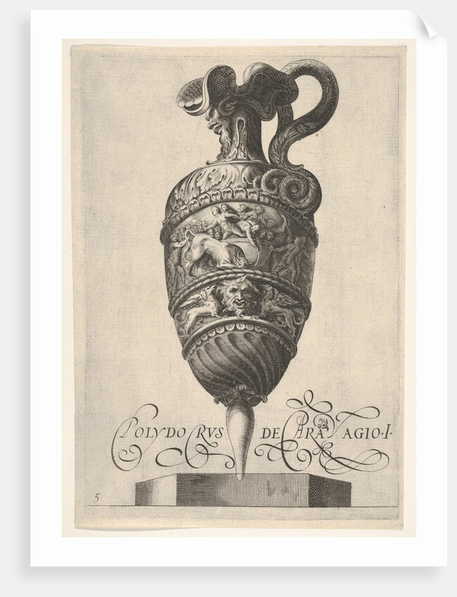 Vessel with grotesque masks, griffins, and a frieze populated by a bull and men in…, ca 1550-1600 by Unknown