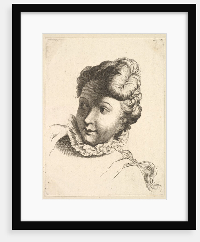 Head of a Woman Wearing a Ruff, from Livre de Têtes Gravées d'apres F. Boucher et …, 18th century by Unknown