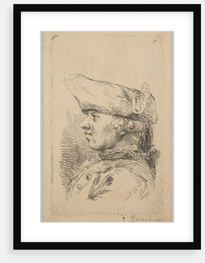 Head of a man in profile wearing a tricorne, 18th century by Unknown