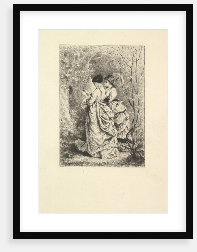 Two Young Ladies in a Garden, 1873-74 by Unknown