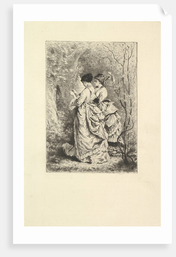 Two Young Ladies in a Garden, 1873-74 by Unknown