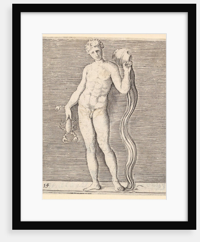 Man with Crayfish and Urn of Water, published ca. 1599-1622 by Unknown
