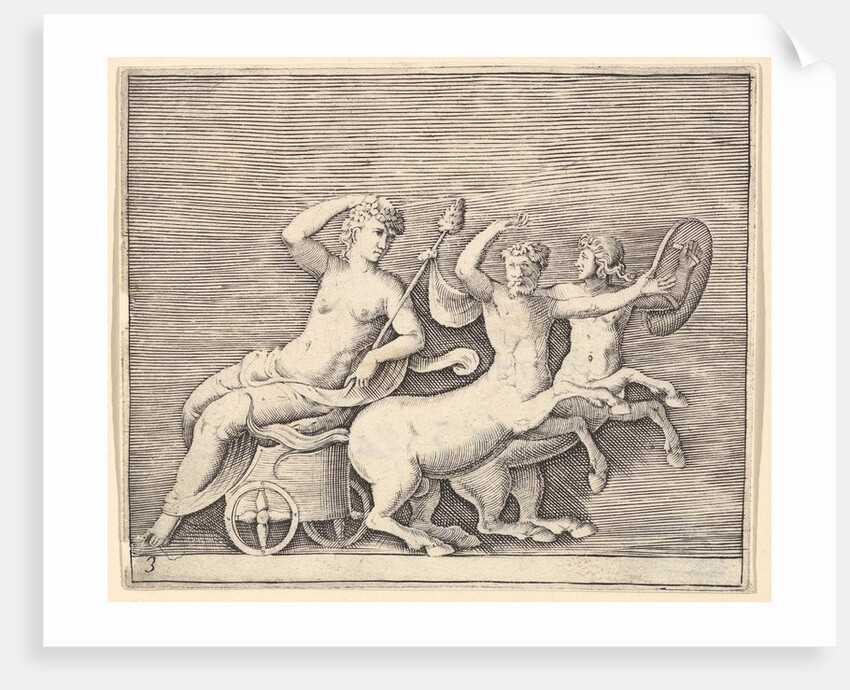 Reclining Female Figure on a Chariot drawn by Two Centaurs, published ca. 1599-1622 by Unknown