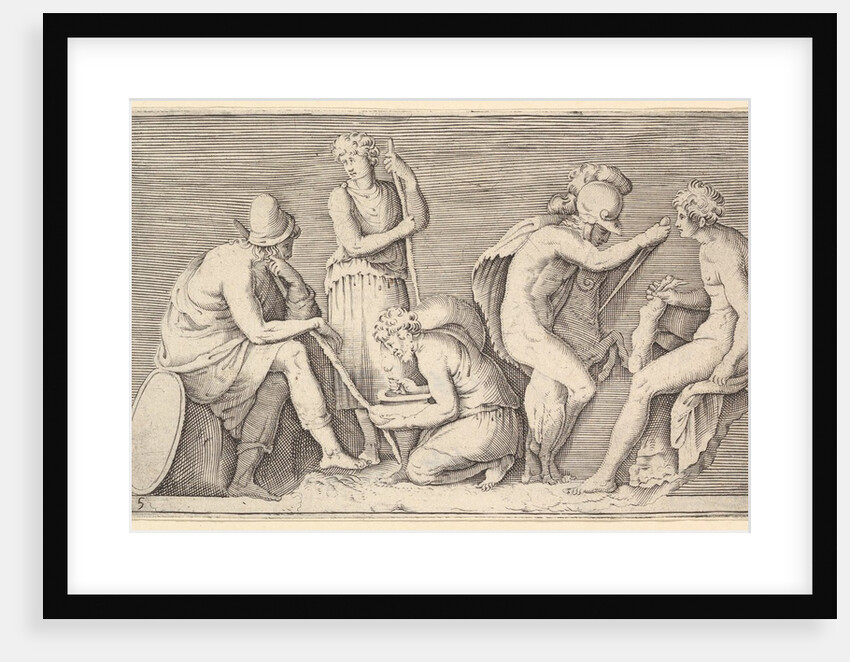 Scene of Sacrifice with Warrior Killing Ram and Four Other Figures, published ca. 1599-1622 by Unknown