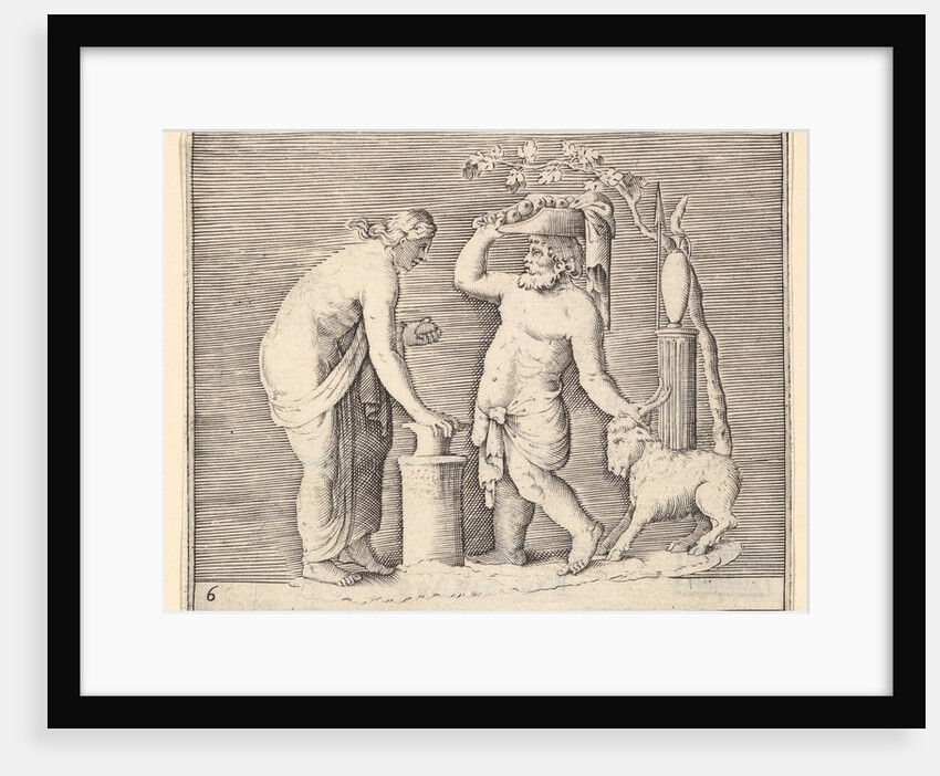 Man and Woman Sacrificing a Goat, published ca. 1599-1622 by Unknown