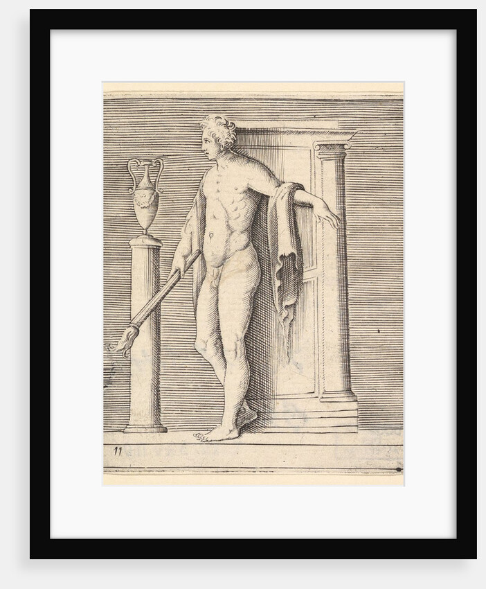 Man with Torch at Temple Door, published ca. 1599-1622 by Unknown