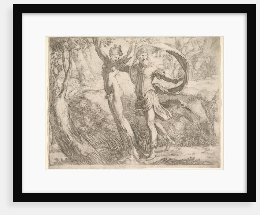 Wilton Album, folio 10a: Priapus and Lotis, ca. 1530-50 by Unknown