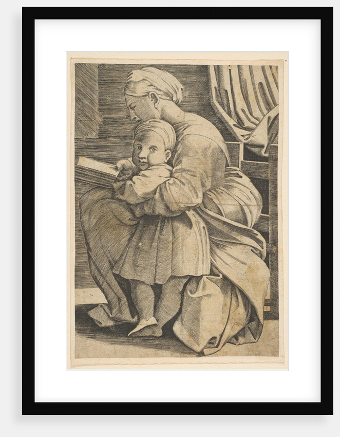 The Virgin reading with the infant Christ; woman seated in profile facing left an…, ca. 1515-1600 by Unknown