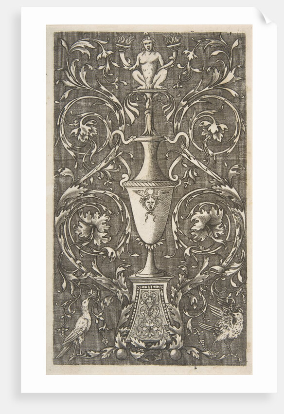 Grotesque with a vase, birds and acanthus scrolls, ca. 1515-1600 by Unknown