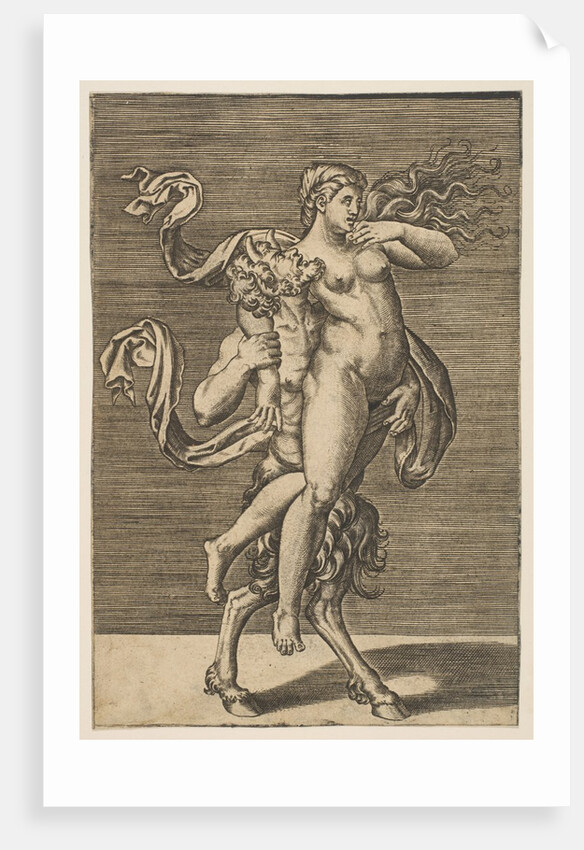 Satyr carrying a nymph restraining her right arm, ca. 1515-1600 by Unknown