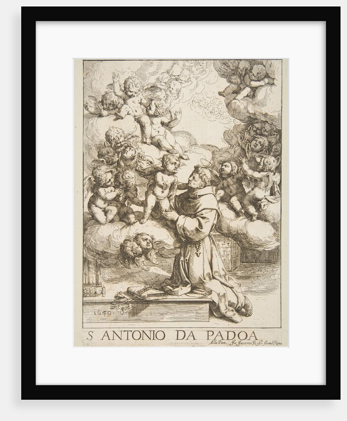 Saint Anthony of Padua adoring the Christ Child, copy after Cantarini, 1640 by Unknown