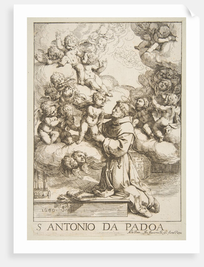Saint Anthony of Padua adoring the Christ Child, copy after Cantarini, 1640 by Unknown