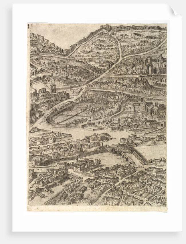 Plan of the City of Rome. Part 5 with the Baths of Caracalla, the Santa Sabina and Part of…, 1645 by Antonio Tempesta