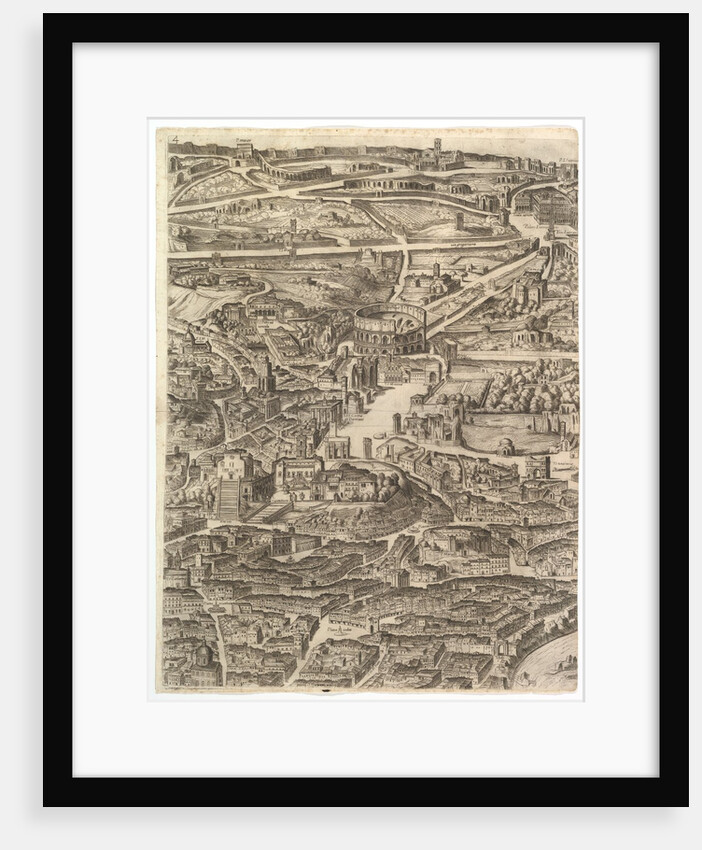 Plan of the City of Rome. Part 4 with the Santa Maria in Aracoeli, the Forum Romanum, the …, 1645 by Antonio Tempesta