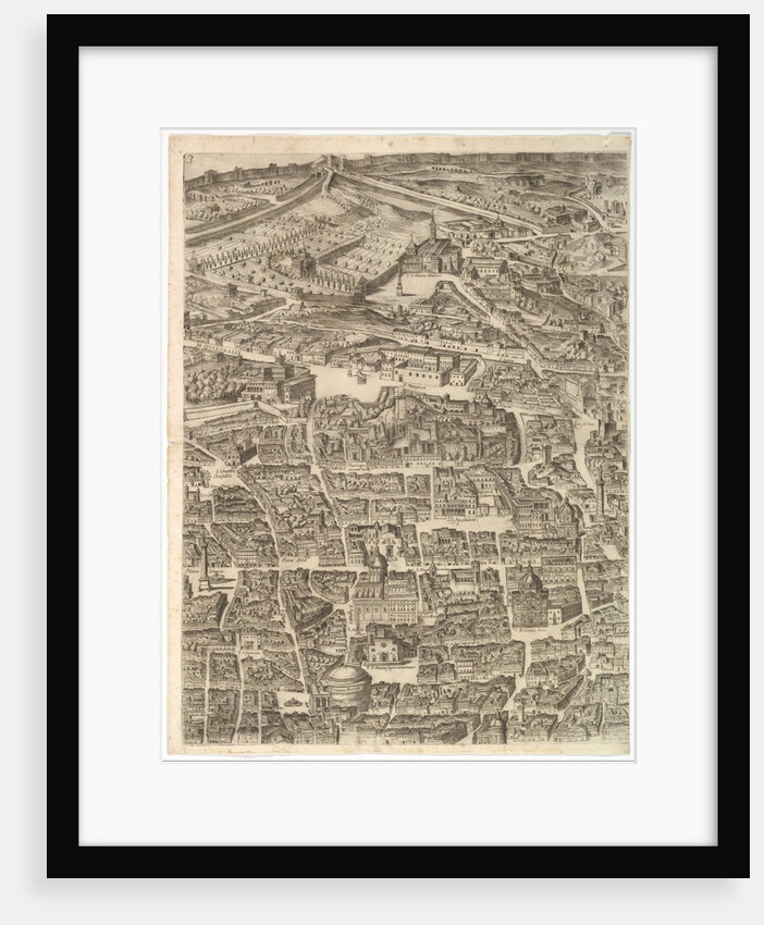 Plan of the City of Rome. Part 3 with the Santa Maria Maggiore, the Pantheon and Trajan's …, 1645 by Antonio Tempesta