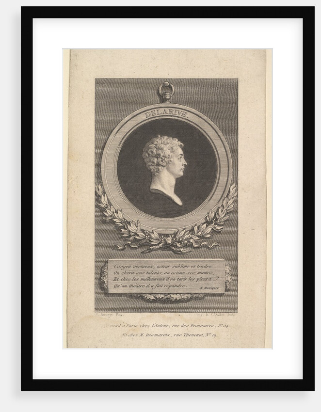 Portrait of De Larive, 1785 by Augustin de Saint-Aubin