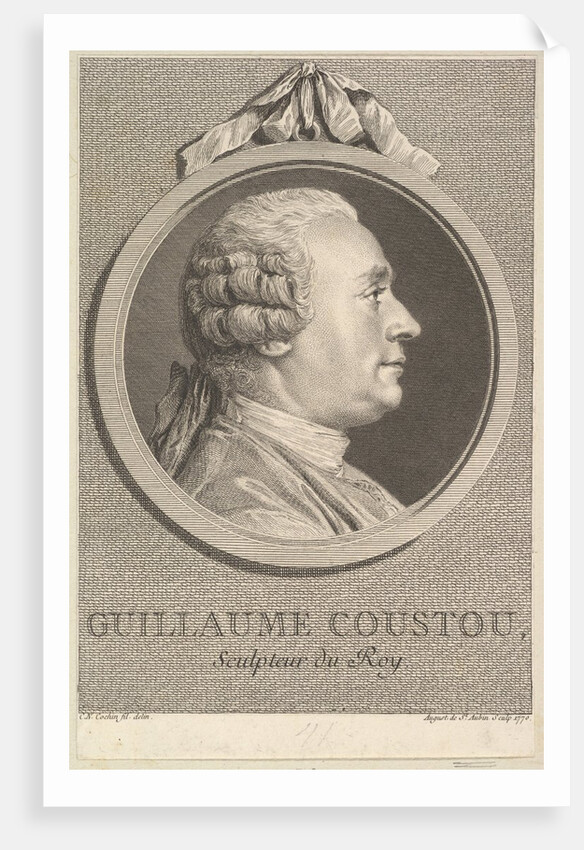 Portrait of Guillaume Coustou, 1770 by Augustin de Saint-Aubin
