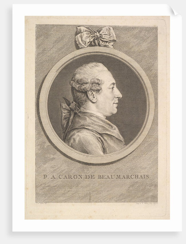 Portrait of P.A. Caron de Beaumarchais, 1773 by Augustin de Saint-Aubin