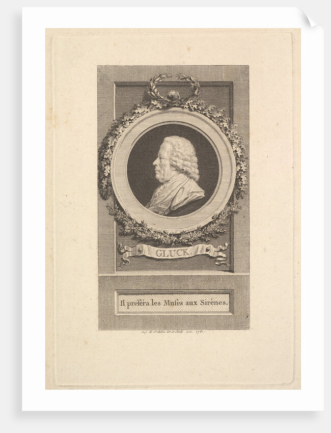 Portrait of Gluck, 1781 by Augustin de Saint-Aubin