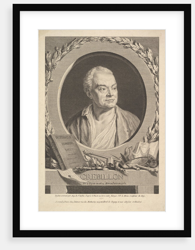 Portrait of Crébillon, 1770 by Augustin de Saint-Aubin
