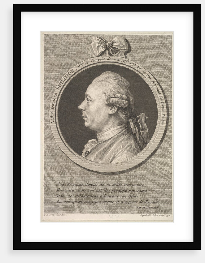 Portrait of André Danican Philidor, 1772 by Augustin de Saint-Aubin