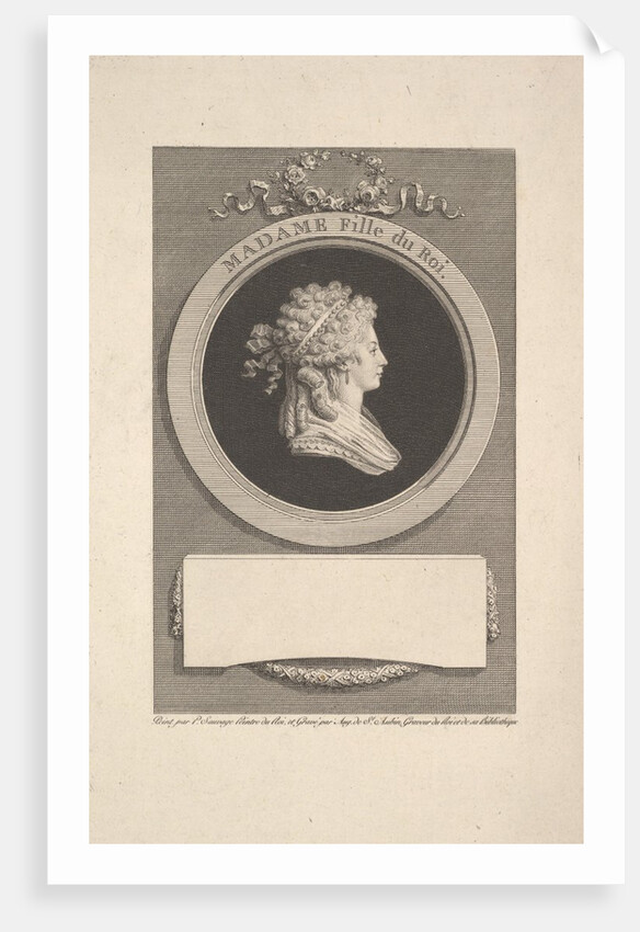 Portrait of Son Altesse Royale Madame, Duchesse d'Angoulême, Daughter of Louis XVI and Mar…, 1791 by Augustin de Saint-Aubin