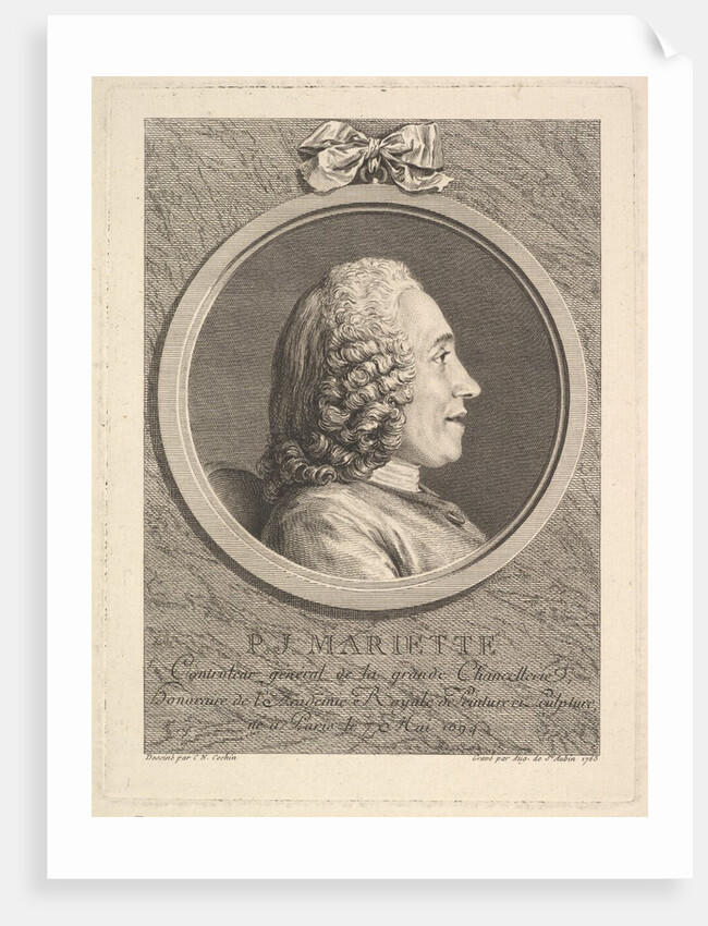Portrait of Pierre-Jean Mariette, 1765 by Augustin de Saint-Aubin