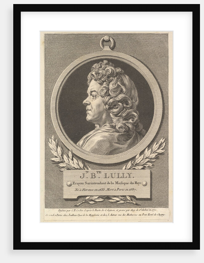 Portrait of Jean-Baptiste Lully, 1770 by Augustin de Saint-Aubin