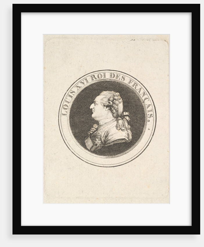 Print of a Portrait Medal of Louis XVI, possibly 1789-90 by Augustin de Saint-Aubin
