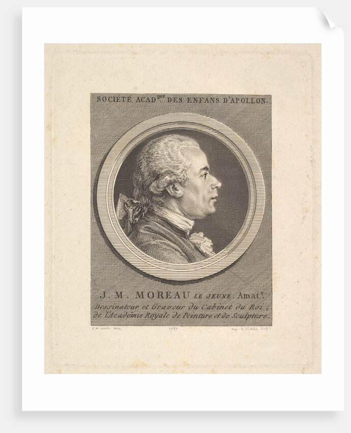 Portrait of Jean-Michel Moreau, 1787 by Augustin de Saint-Aubin
