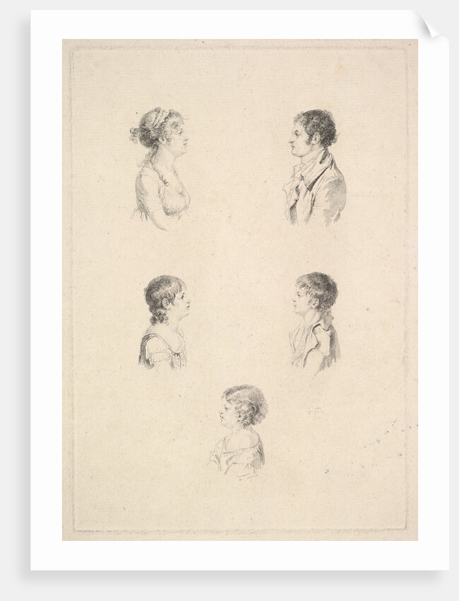 La Famille Renouard, 1801 by Augustin de Saint-Aubin