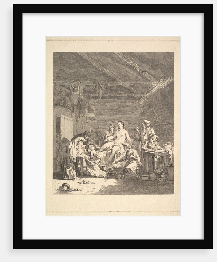 Vignette of the first volume, page 165: Usage des Russes après le Mariage et avant la Noce…, 1767 by Augustin de Saint-Aubin