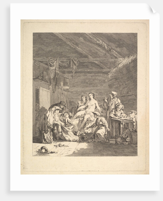 Vignette of the first volume, page 165: Usage des Russes après le Mariage et avant la Noce…, 1767 by Augustin de Saint-Aubin