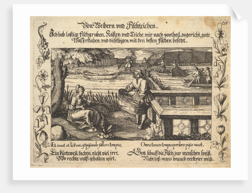 Von Weihern und Fischteichen, illustration from Petrarch, Glück und Unglück Spiegel, figur…, 1652 by Balthasar Schwan