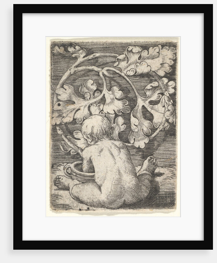 Naked Child Seen from Back Seated in Front of a Vessel, mid-17th century by Barthel Beham