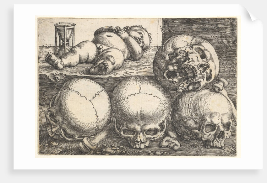 Dead Child with Four Skulls, mid-16th century by Barthel Beham