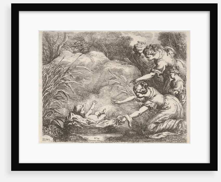 The finding of Moses who is rescued from the Nile by the maidservants of Pharaoh's daug…, 1650-57 by Bartolomeo Biscaino