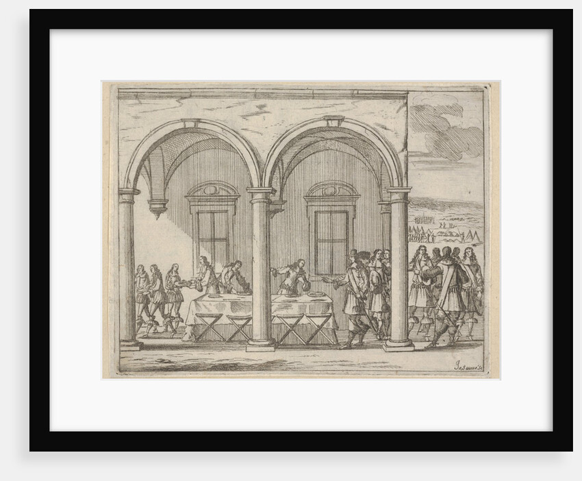 Francesco I d'Este Sustains Himself While on His War Campaign, from L'Idea di un Principe …, 1659 by Bartolomeo Fenice/Jean Sauve