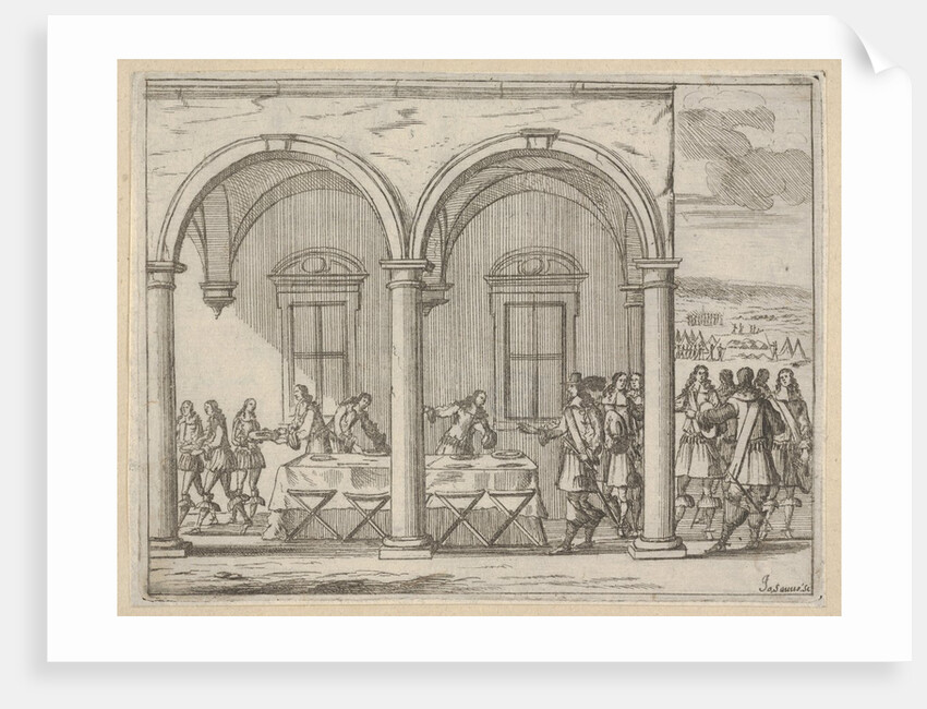 Francesco I d'Este Sustains Himself While on His War Campaign, from L'Idea di un Principe …, 1659 by Bartolomeo Fenice/Jean Sauve