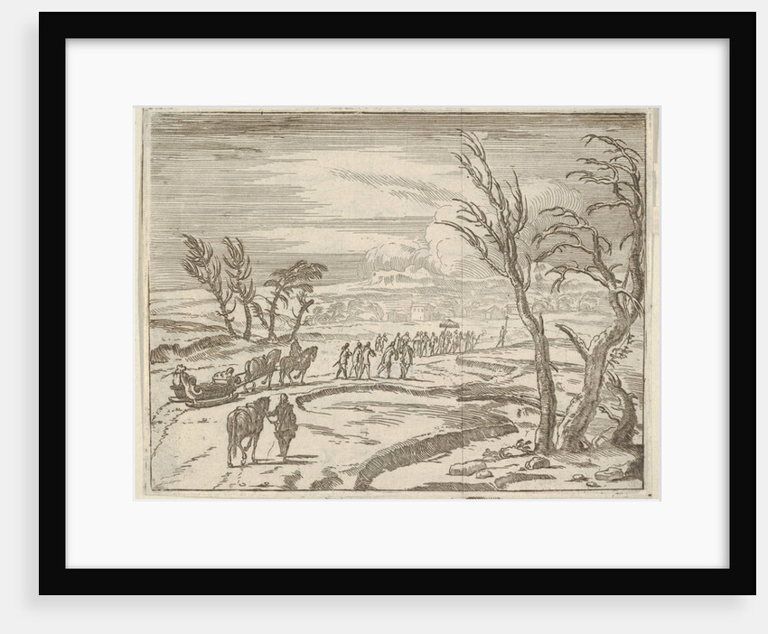 Francesco I d'Este, Despite his Discomfort, Displays his Piety While Traveling in the Snow…, 1659 by Bartolomeo Fenice