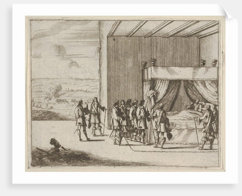 Francesco I d'Este, Wounded in Battle, Continues to Orchestrate the Seige of Pavia, from L…, 1659 by Bartolomeo Fenice