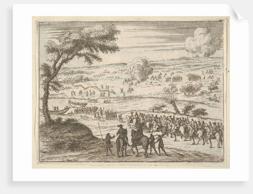 Francesco I d'Este Freely Crosses the Po and Takes Up his Sword Against Troops in the Viny…, 1659 by Bartolomeo Fenice/Jean Sauve