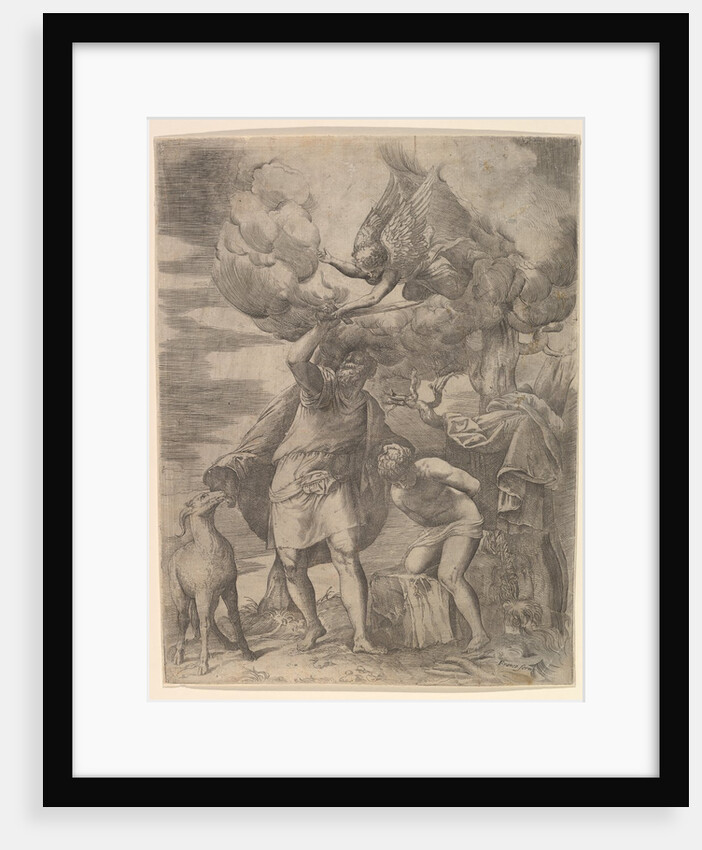 The Angel Staying the Arm of Abraham, after 1552 by Battista Franco Veneziano