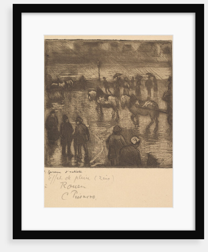 Impressions of Rain, Rouen, 1883 by Camille Pissarro