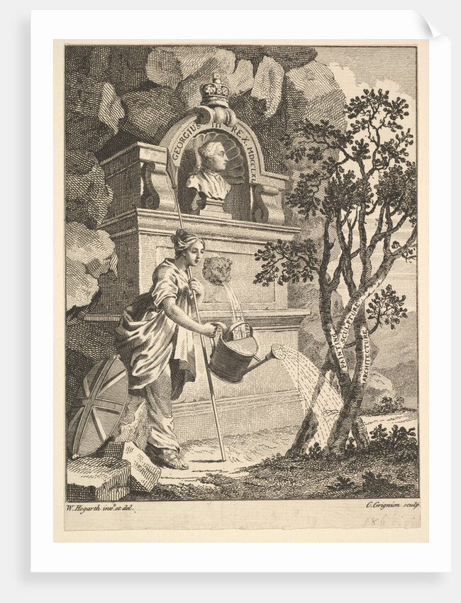 Frontispiece to the Catalogue of Pictures Exhibited in Spring Garden, May 7, 1761 by Charles Grignion